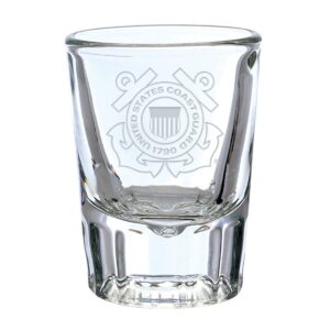 7.62 design u.s. coast guard emblem hand etched 2 oz. shot glass