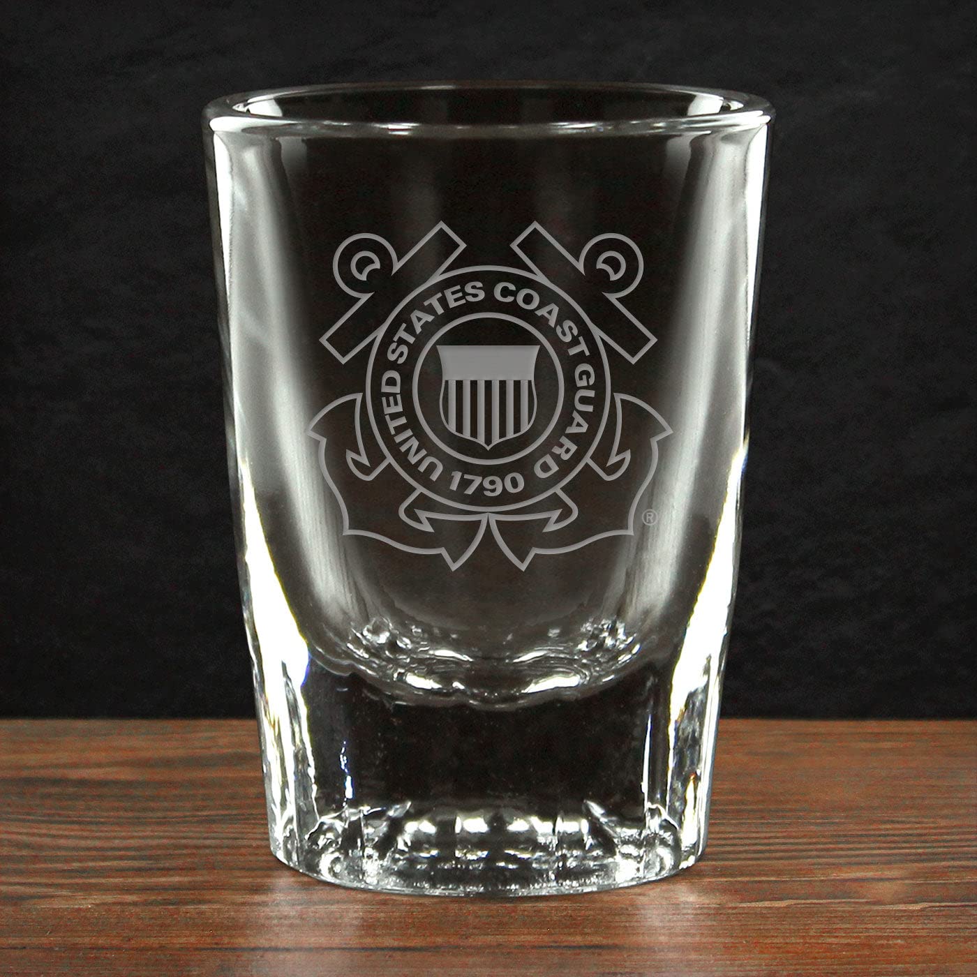 7.62 DESIGN U.S. Coast Guard Emblem Hand Etched 2 oz. Shot Glass