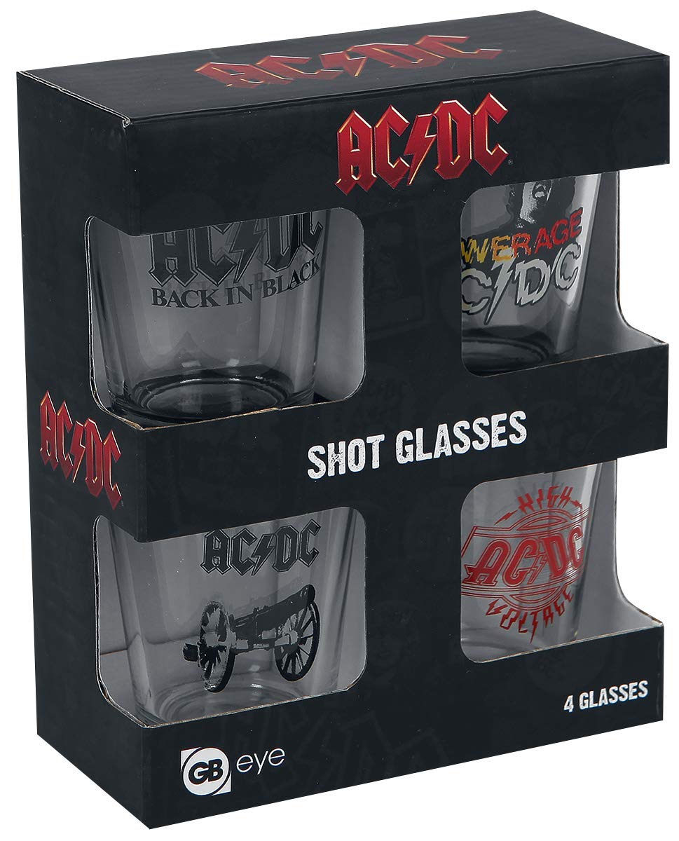 GB eye AC/DC Mix Shot Glasses - Set of 4