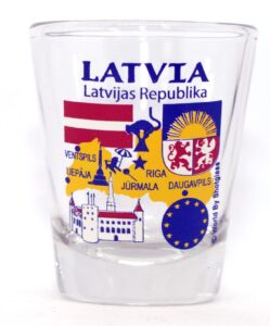 latvia eu series landmarks and icons shot glass