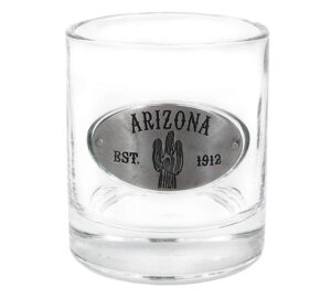 americaware 10 oz. whiskey glass with etched arizona medallion