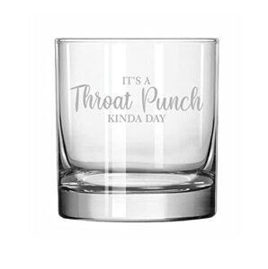 mip brand rocks whiskey old fashioned glass it's a throat punch kinda day funny