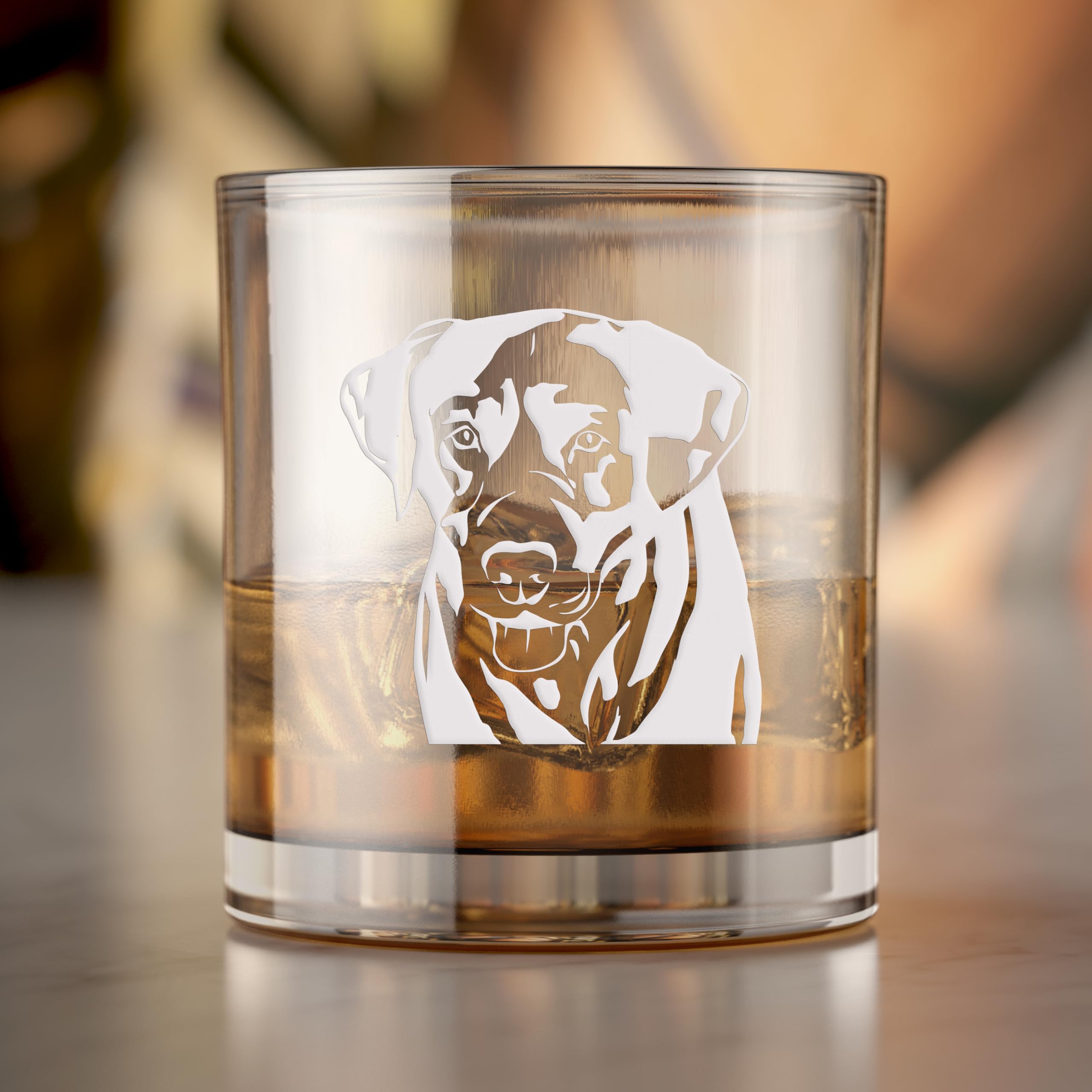 Labrador Dog Face Round Rocks Glass - Labrador Glass, Labrador Gift, Lab Dog, Lab Gift, Glass