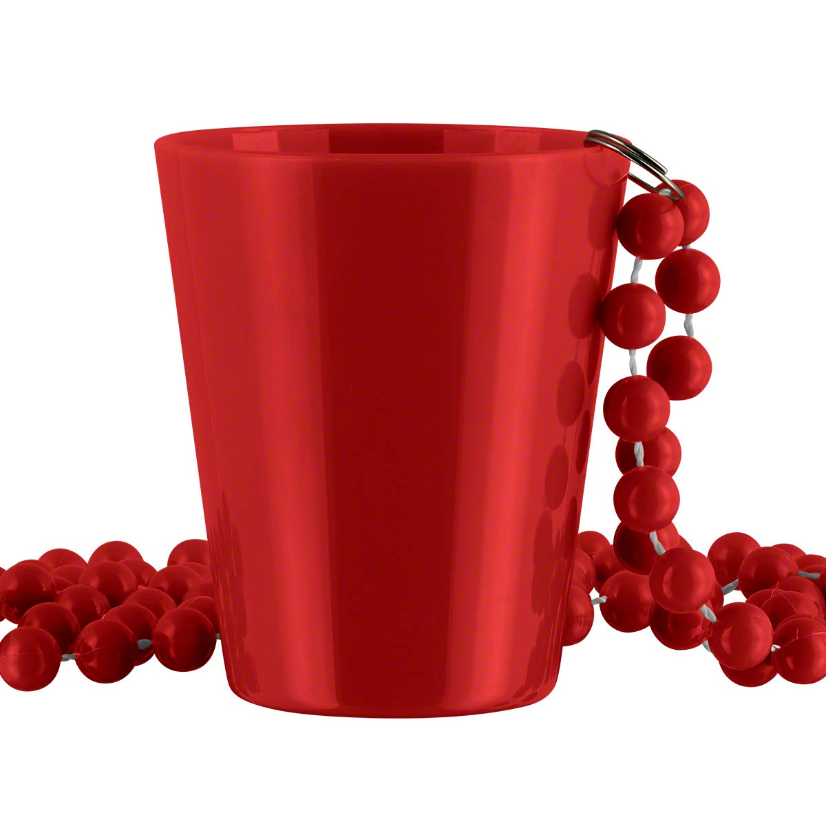 FlashingBlinkyLights Red Shot Glass Bead Necklace, NON LIGHT UP (12 pack)