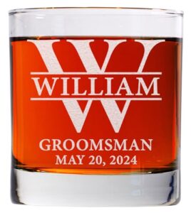 carvelita custom mononram groomsman glass (custom)