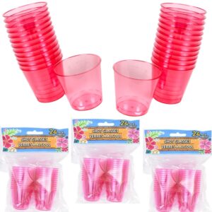 topnotch outlet disposable shot glasses - shooter cups - plastic shot glasses - (3 pack) 72 pink mini party cups - plastic shot cups - neon shot glasses