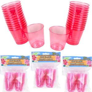 TopNotch Outlet Disposable Shot Glasses - Shooter Cups - Plastic Shot Glasses - (3 Pack) 72 Pink Mini Party Cups - Plastic Shot Cups - Neon Shot Glasses