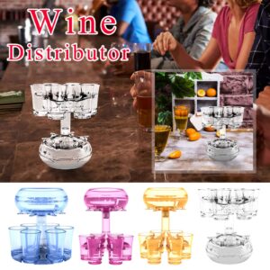 Viadha Shot Glass Dispenser and Holder Set, Adjustable Party Fancy Drink Dispenser, Multiple Shot Pourer with 6 Shot Glasses for Cocktail, Wine, Juice - Fun Gift Choice