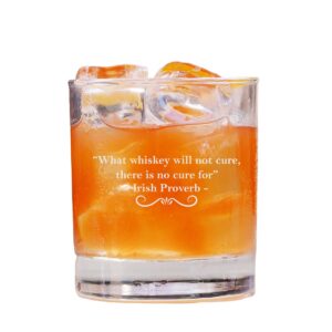 QPTADesignGift Irish Proverb Quote Whiskey Glass - Whiskey Glass Etched - Whiskey Quotes - Funny Birthday Gift - Fathers Day Glass - Funny Birthday Gift