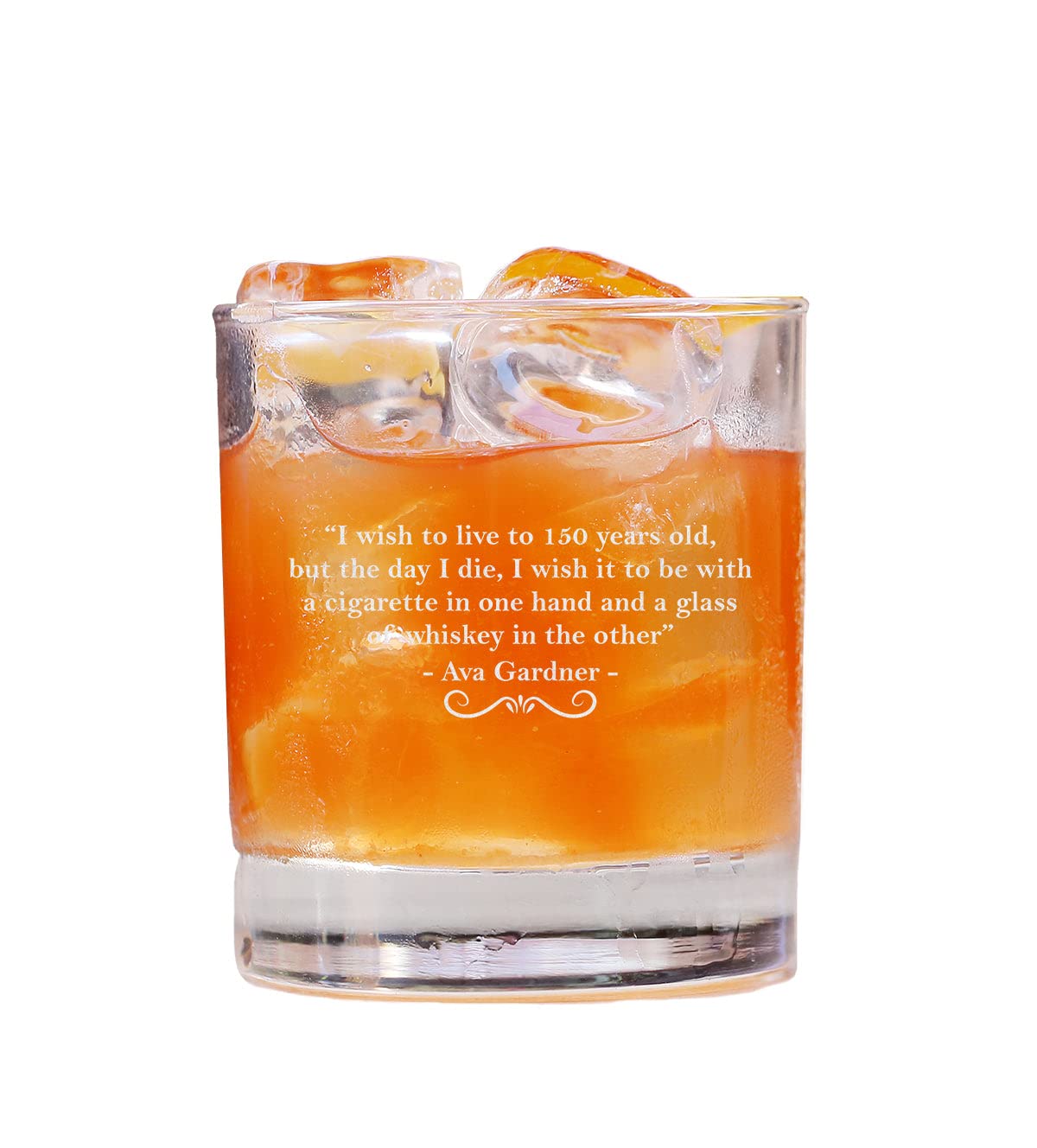QPTADesignGift Ava Gardner Quote Whiskey Glass - Whiskey Glass Etched - Whiskey Quotes - Funny Birthday Gift - Fathers Day Glass - Funny Birthday Gift