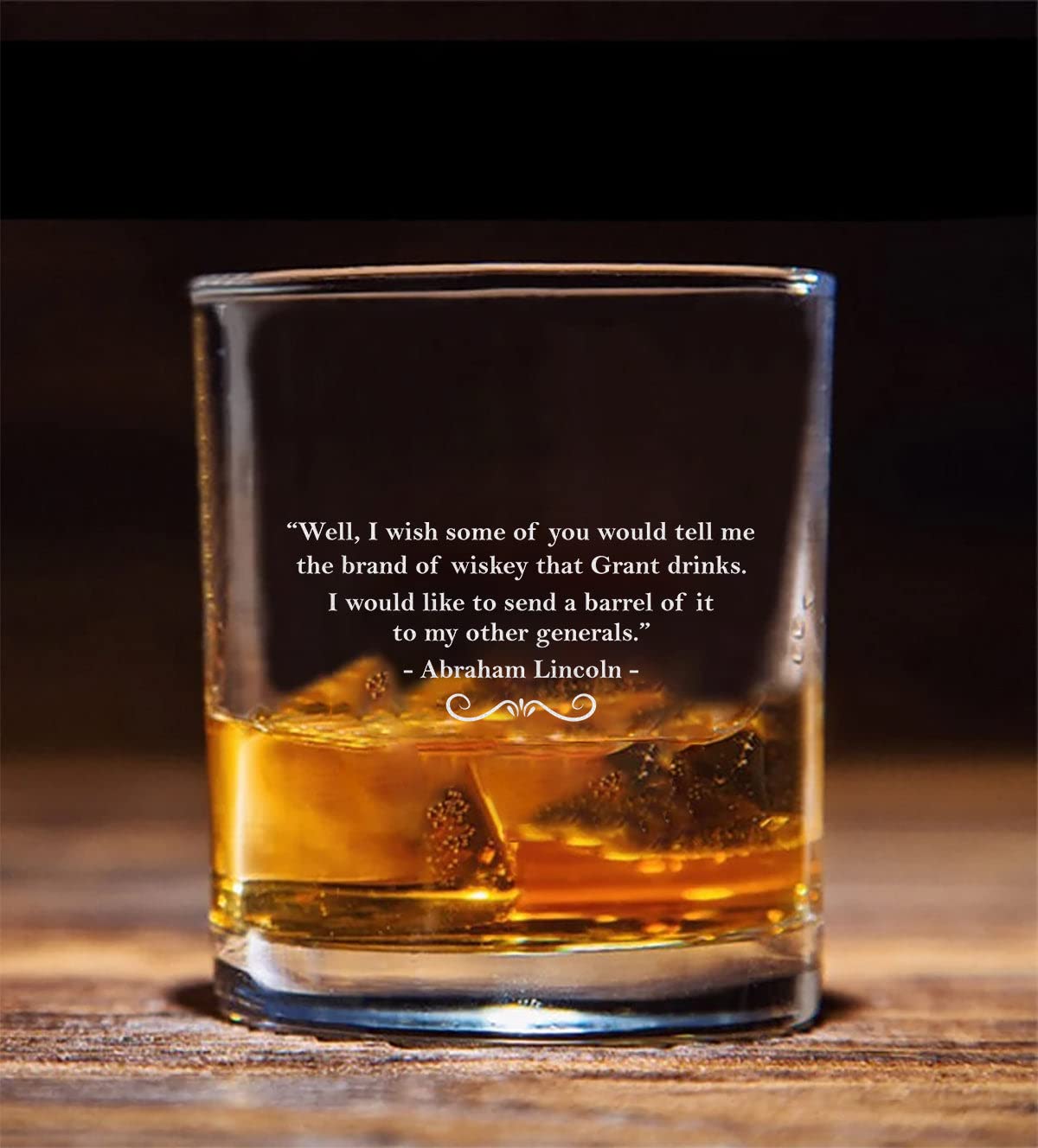 QPTADesignGift Abraham Lincoln Quote Whiskey Glass - Whiskey Glass Etched - Whiskey Quotes - Funny Birthday Gift - Fathers Day Glass - Funny Birthday Gift