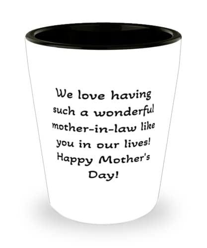 Useful Mother-in-law Gifts, We love having such a wonderful mother-in-law like you in!!, Birthday Shot Glass For Mother-in-law, Funny Mother in Law Gifts, Gifts for Mother in Law, Mother in Law Gift