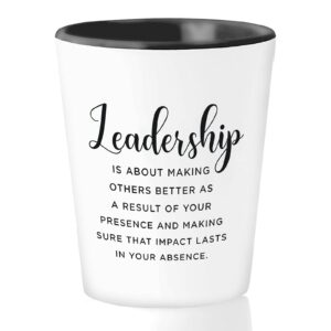 bubble hugs inspirational shot glass 1.5oz - leadership is about making others better quote