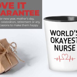 Bubble Hugs Nurse Shot Glass 1.5oz - World's Okayest Nurse - Funny Quotes Nurse Practitioner Paramedic RN LPN CNA Gift for Birthday Graduation