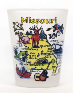 missouri map frosted shot glass new edition