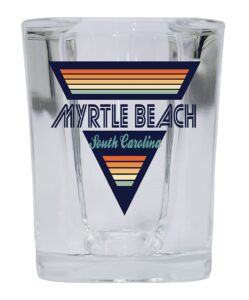 r and r imports myrtle beach south carolina 2 ounce square base liquor shot glass retro design