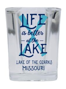 r and r imports lake of the ozarks missouri souvenir 2 ounce square base liquor shot glass paddle design