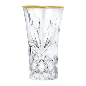 b brilliant non leaded crystal clear liquor shot glasses with a gold rim 2 ounces, set of 4 (shot glasses with a gold rim, 2 ounces)