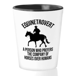 flairy land equestrian shot glass 1.5oz - equinetrovert - horse gifts for women cowgirl horse riding horseback rider equestrian horsewoman horseman