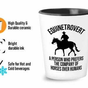 Flairy Land Equestrian Shot Glass 1.5oz - Equinetrovert - Horse Gifts for Women Cowgirl Horse Riding Horseback Rider Equestrian Horsewoman Horseman