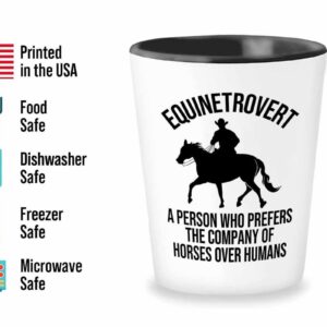 Flairy Land Equestrian Shot Glass 1.5oz - Equinetrovert - Horse Gifts for Women Cowgirl Horse Riding Horseback Rider Equestrian Horsewoman Horseman