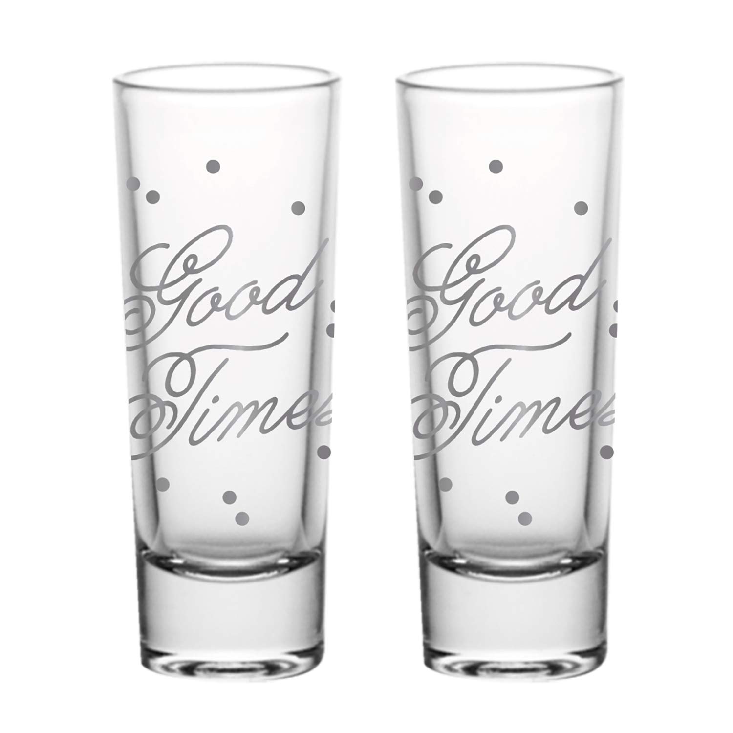 Slant Collections Set of 2 Holiday Shot Glasses, 2-Ounce, Good Times