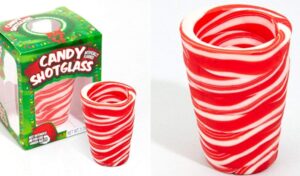peppermint flavored candy cane edible shot glass (new year celebration candy shot glasses new years (includes 6 shot glasses)