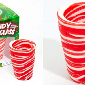 Peppermint Flavored Candy Cane Edible Shot Glass (New Year Celebration Candy Shot Glasses New Years (Includes 6 Shot Glasses)
