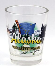 alaska last frontier state elements shot glass jks