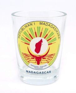 madagascar coat of arms shot glass