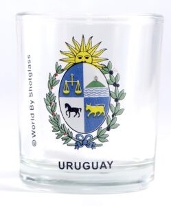 uruguay coat of arms shot glass
