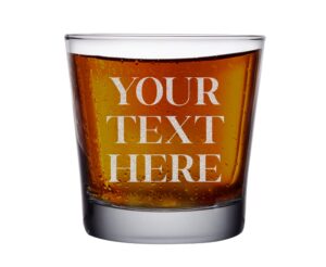 teeamore personalized rocks old fashioned cocktail glass add your text etched whiskey glasses gift customization 9oz