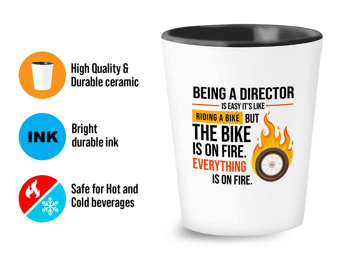 Bubble Hugs Director Shot Glass 1.5oz - Being A Director - Executive Manager Supervisor Minister Boss Chief Office Leader Curator Coordinator Filmmaker