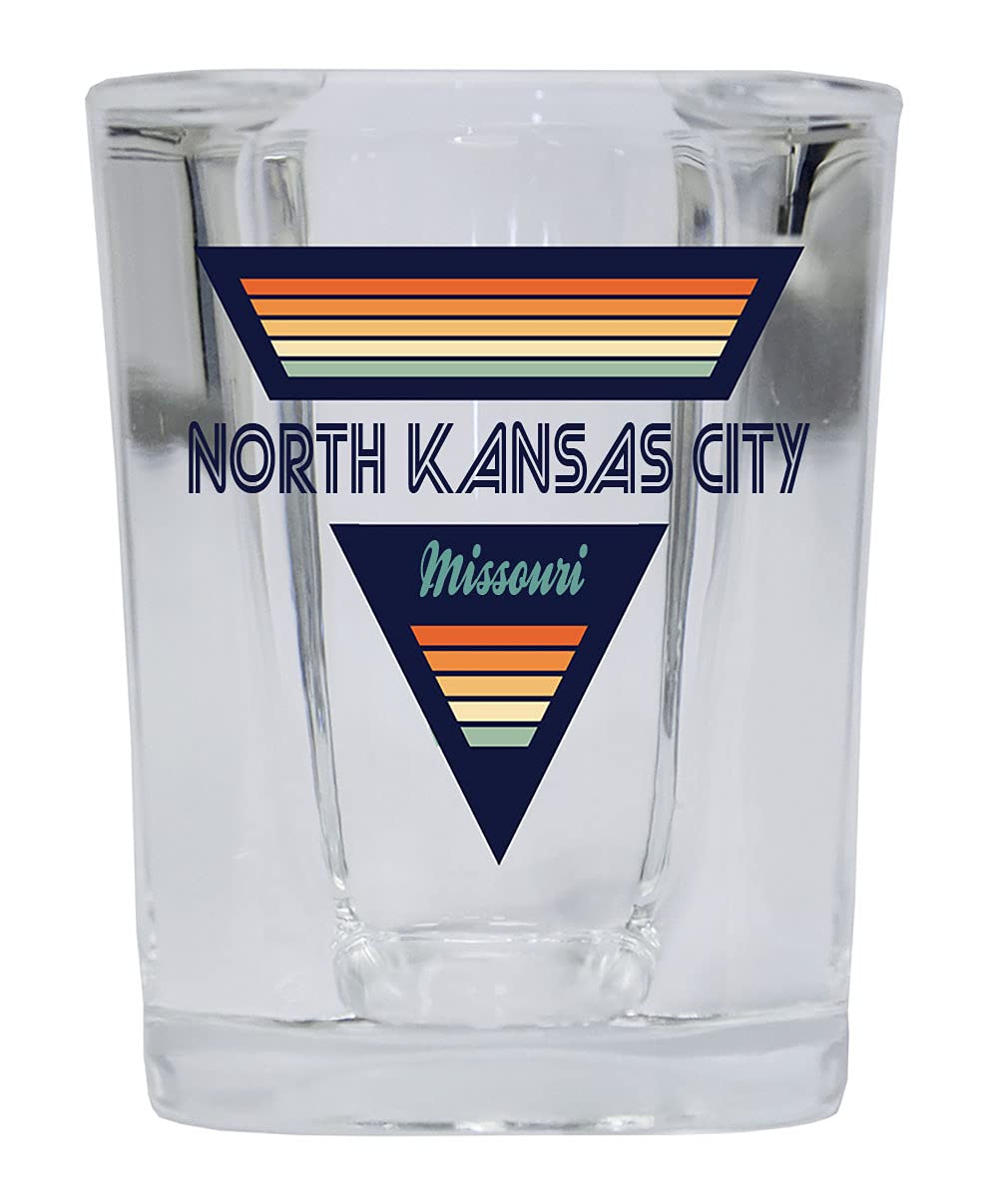 R and R Imports North Kansas City Missouri 2 Ounce Square Base Liquor Shot Glass Retro Design