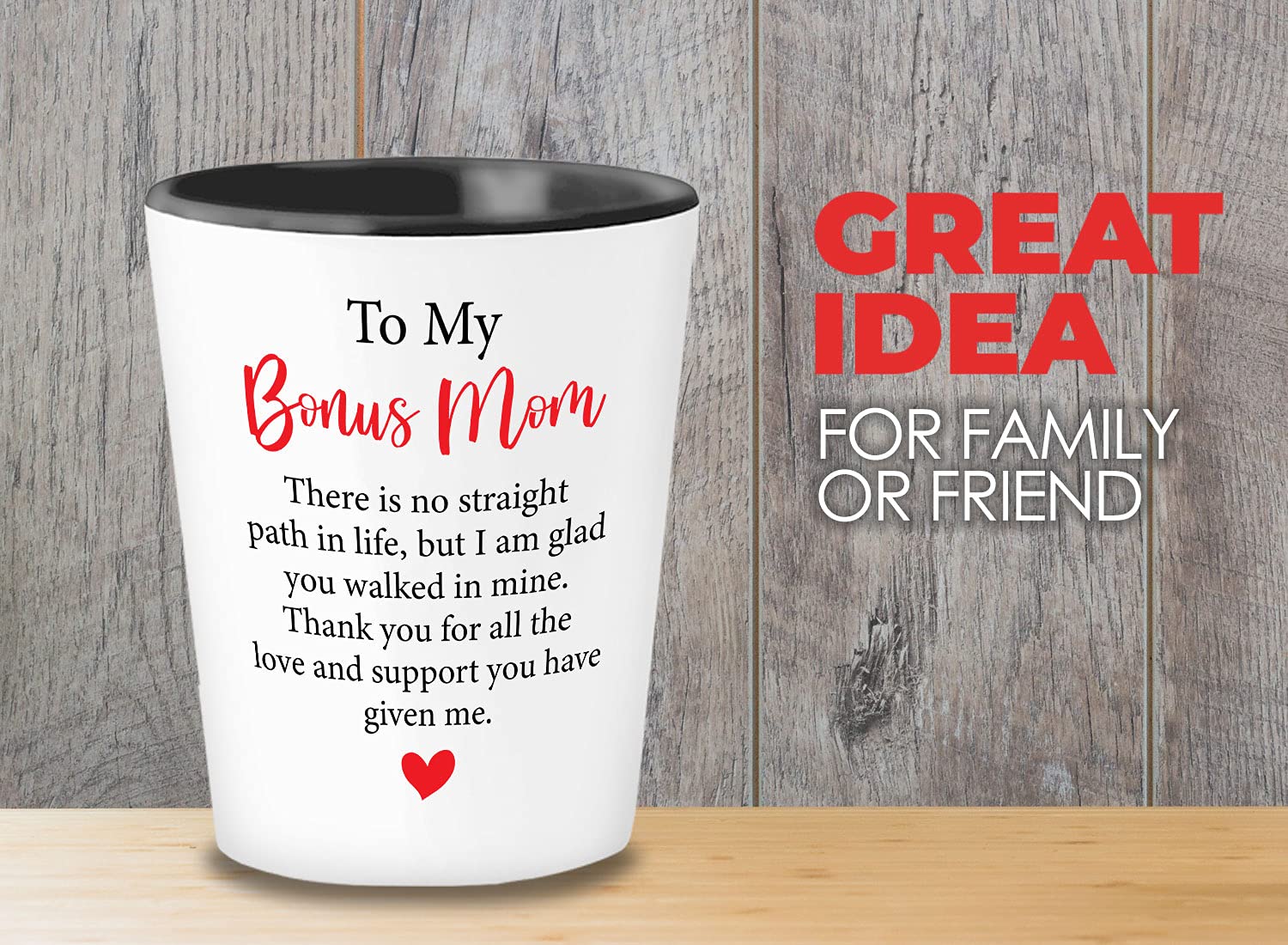 Bubble Hugs Step Mom Shot Glass 1.5oz - To My Bonus Mom - Favorite Person Bonus Mom Grandma Aunt Grandparent Best Wife Stepmom Birthday Child Idea