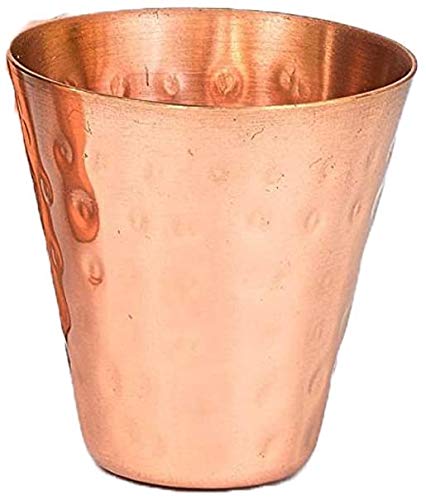 PARIJAT HANDICRAFT Handcrafted Copper Bar Cocktail/Wine Glasses/Shot Glasses Capacity - 2 Ounce. (Hammered, 1)