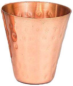 parijat handicraft handcrafted copper bar cocktail/wine glasses/shot glasses capacity - 2 ounce. (hammered, 1)