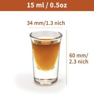 Supwinnet 48pcs Shot Glasses Set, 24pcs 0.5oz/15ml Mini Shot Glasses with Tray and Holder Organizer and 24pcs 1 oz/30ml Beer Glasses with Handle