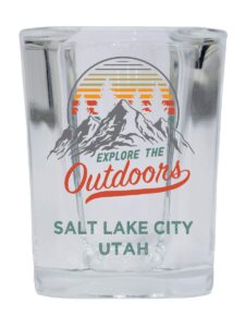 r and r imports salt lake city utah explore the outdoors souvenir 2 ounce square base liquor shot glass