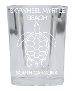 skywheel myrtle beach south carolina souvenir 2 ounce square shot glass laser etched turtle design