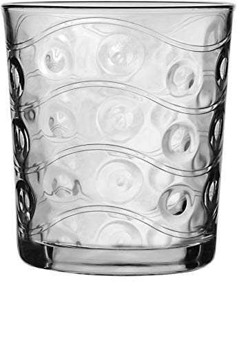 Circleware Heavy Base Whiskey Glasses, 4-Piece Set, Party Entertainment Dining Beverage Drinking Glassware Cups for Water, Liquor, Cocktails, Beer, Ice Tea, Juice and Bar Decor, 12.5 oz, Cosmo