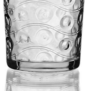 Circleware Heavy Base Whiskey Glasses, 4-Piece Set, Party Entertainment Dining Beverage Drinking Glassware Cups for Water, Liquor, Cocktails, Beer, Ice Tea, Juice and Bar Decor, 12.5 oz, Cosmo