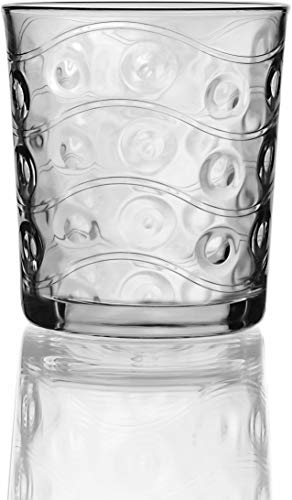 Circleware Heavy Base Whiskey Glasses, 4-Piece Set, Party Entertainment Dining Beverage Drinking Glassware Cups for Water, Liquor, Cocktails, Beer, Ice Tea, Juice and Bar Decor, 12.5 oz, Cosmo