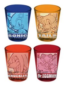 sonic the hedgehog characters shot glass 4-pack