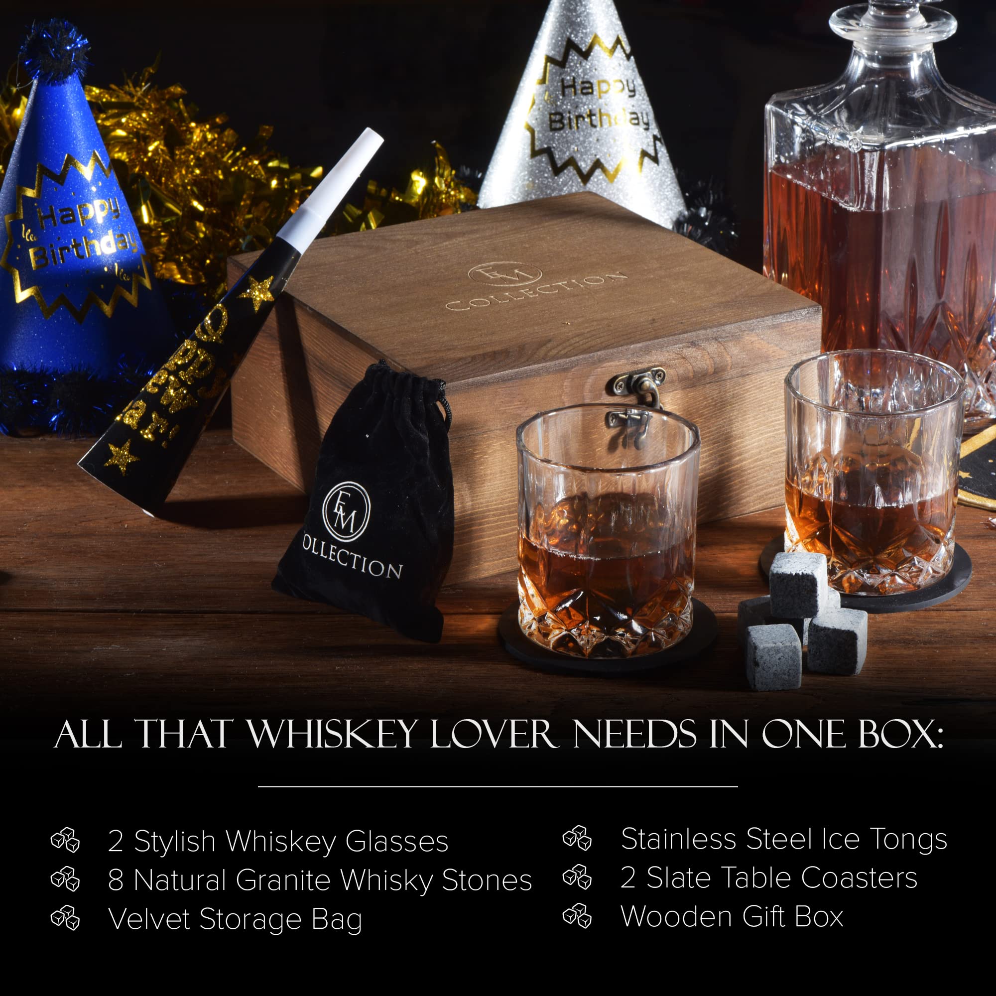 EMCOLLECTION Whiskey Glasses for Men