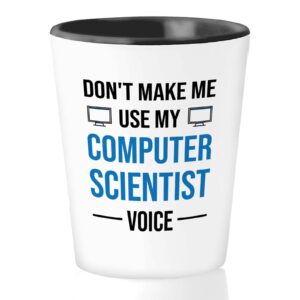 Bubble Hugs Scientist Shot Glass 1.5oz - Computer Voice - Science Lover Technician Engineer Science Data Analyst Chemistry Scientist Laboratory Partner Software