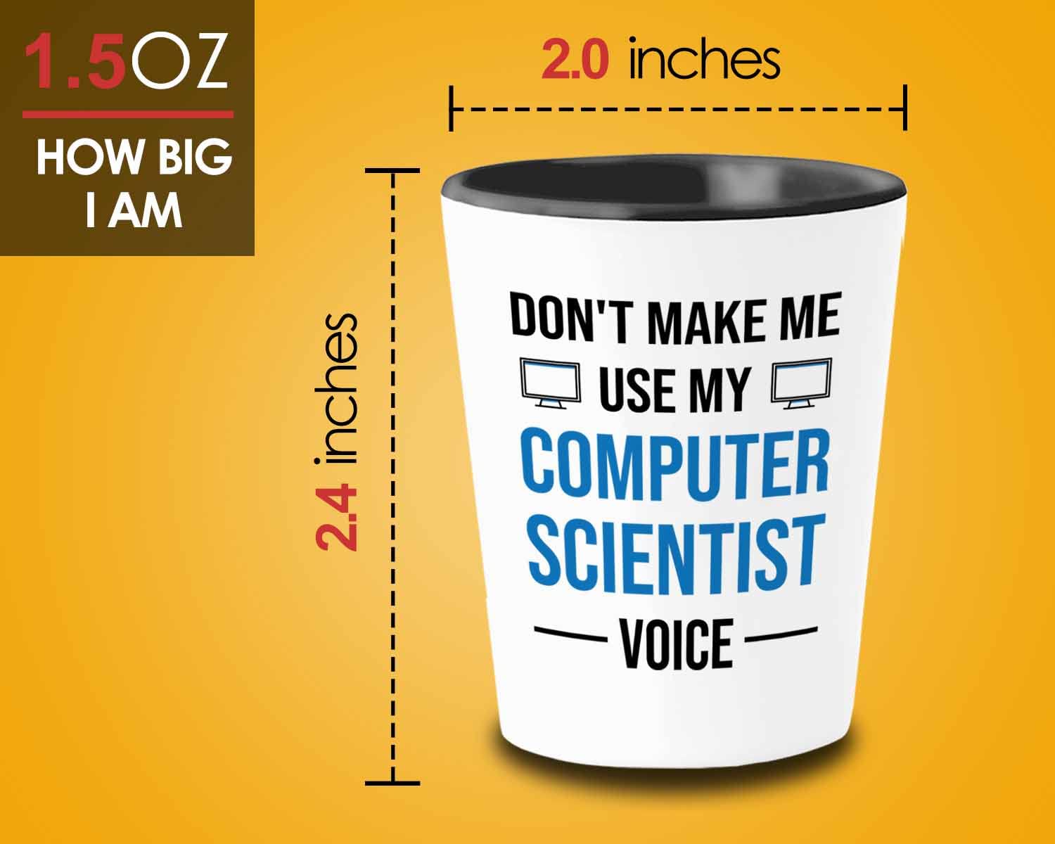 Bubble Hugs Scientist Shot Glass 1.5oz - Computer Voice - Science Lover Technician Engineer Science Data Analyst Chemistry Scientist Laboratory Partner Software