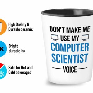 Bubble Hugs Scientist Shot Glass 1.5oz - Computer Voice - Science Lover Technician Engineer Science Data Analyst Chemistry Scientist Laboratory Partner Software