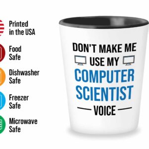 Bubble Hugs Scientist Shot Glass 1.5oz - Computer Voice - Science Lover Technician Engineer Science Data Analyst Chemistry Scientist Laboratory Partner Software