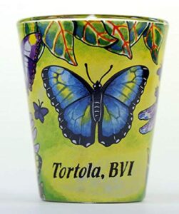 tortola, bvi butterfly in-and-out shot glass
